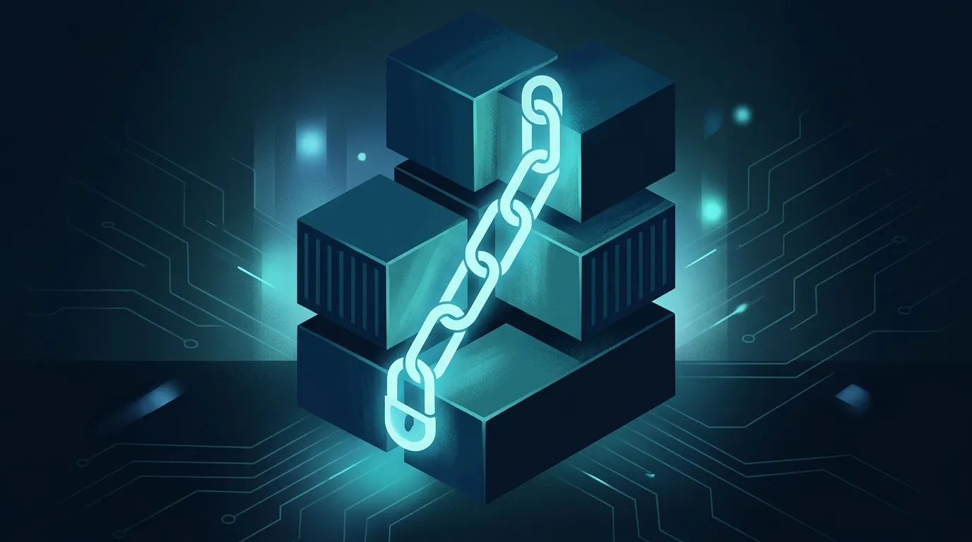 A container image with a cryptographic signature chain linking it back to a build identity